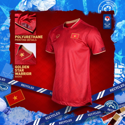 Ra mắt mẫu áo mới đội tuyển Việt Nam làm từ nhựa tái chế